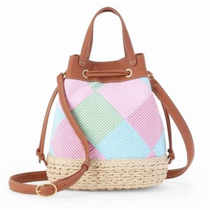 Talbots Madras Drawstring Bucket Bag NWOT